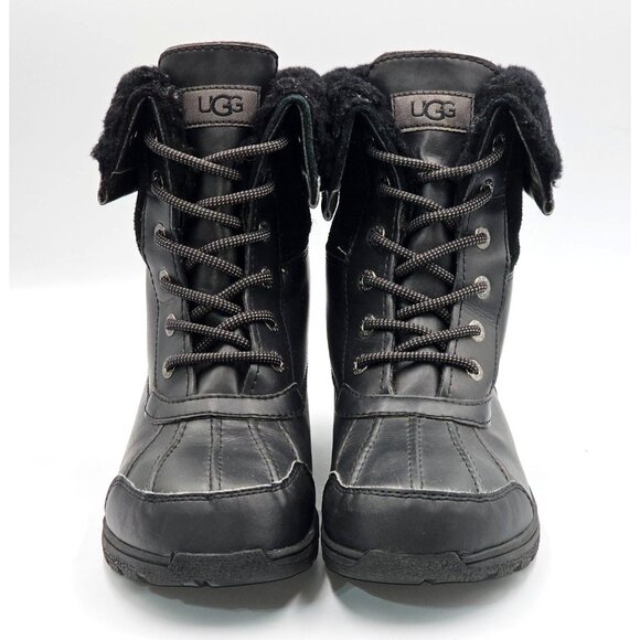 UGG Women's Black Leather Waterproof Adirondack Lace Up Boot Size 5 2948 - Picture 10 of 16